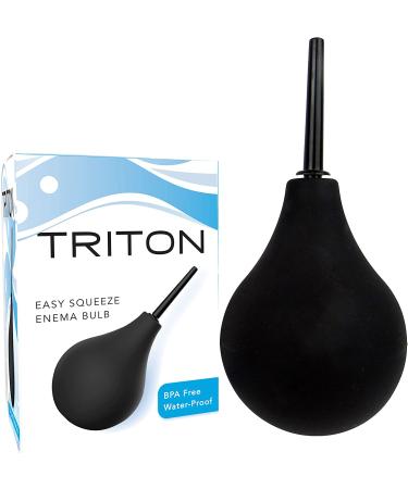 SHIBARI Triton Easy-Squeeze Enema Bulb - Flexible Tip, BPA & Phthalates Free - Silicone Douche for Men & Women - 7.4oz - Black - Buy Online on GoSupps.com