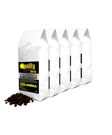 Quality Roasters Coffees. Natural Coffee Beans. Dark Roast. 100% Arabica. Single Origin Colombia. Hand Roasted. Dark Roast. (5000.00, Grams)