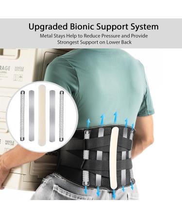 Back Brace for Lower Back Pain Relief - Sciatica Herniated Disc Support | Breathable Lumbar Support for Men & Women - Large Black - Buy Online on GoSupps.com
