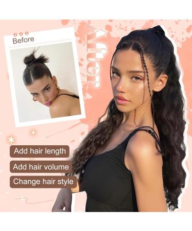 Rich Choices Ponytail Extension 32 Inch Extra Long Curly Hair Extensions Drawstring Ponytail Hair Extensions Afro Pony Tails Extensions Wavy Hairpieces - Medium Brown 32 Inch Medium Brown - Buy Online on GoSupps.com