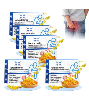 CIATRE Heca Natural Herbal Strength Hemorrhoid Capsules Natural Herbal Strength Hemorrhoid Capsules Natural Hemorrhoid Relief Capsules hemorrhoid Suppository Rapid Hemorrhoid Treatment (5pcs)