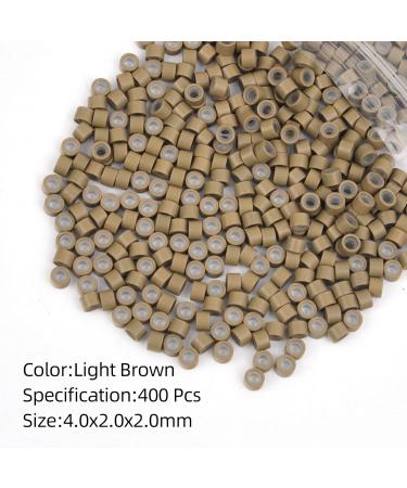 Vlasy 400 Pcs Silicone Micro Rings for I Tip Hair Extensions 4mm Micro Nano Beads Micro Links Hair Beads (Light Brown) Micro-4mm-400Pcs Light Brown - Buy Online on GoSupps.com