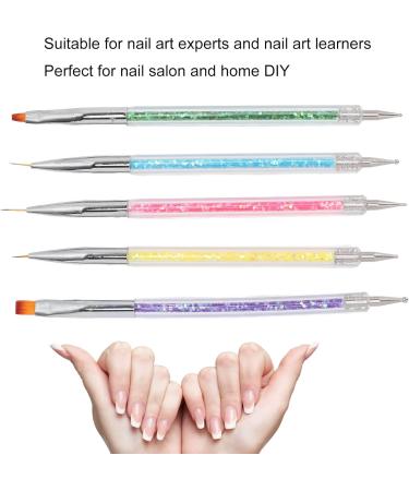 Nail Art Brush Compact Portable Nylon Hair Double Headed Nail Dotting Pen Professional for Women Girls for Nail Artist for Nail Salon for Home - Buy Online on GoSupps.com