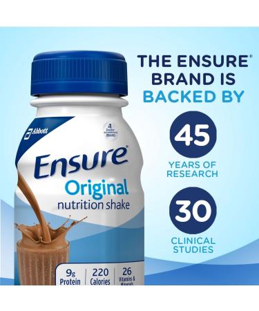 Buy Ensure Original Nutrition Shake - 9g Protein Meal Replacement Milk Chocolate 8 fl oz (16-Pack) - International Shipping Available - Buy Online on GoSupps.com