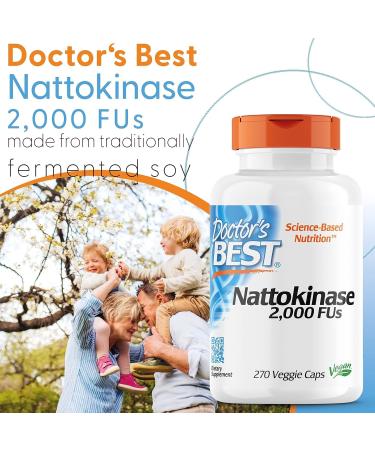 DoctorBest Nattokinase 2 000 FU 270 Vegan Capsules Laboratory Tested Gluten-Free Vegetarian 270 count (Pack of 1) - Buy Online on GoSupps.com