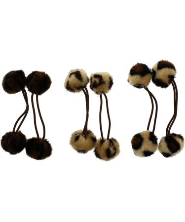 Zac's Alter Ego Set of 3 Leopard Print Hair Pom Pom Elastics - Buy Online on GoSupps.com