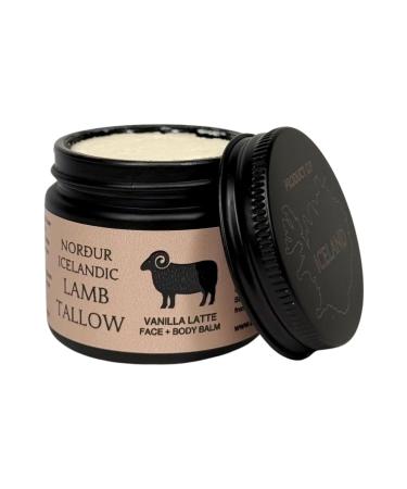 NORDUR 100% Icelandic Lamb Tallow for Skin Care - Face + Body - Whipped Moisturizer from Free Roaming Icelandic Lambs - Ultra Nourishing 2 FL. oz. (Vanilla Latte)
