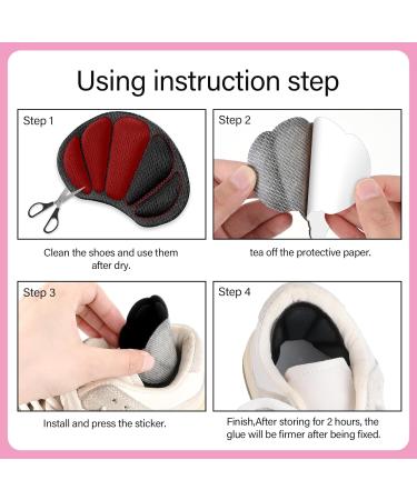 Sibba Heel Grips Liner Cushions - 4 Pairs for Loose Shoes | Anti-Slip Protectors for Blisters | Comfortable Heel Pads for Men & Women | Black & Nude - Buy Online on GoSupps.com