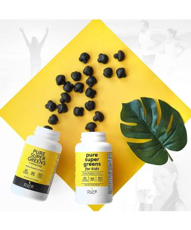 Super Greens Kids Multivitamin Gummies - Digestive & Immune Support, Vegan Chewables with 30 Superfoods, Raspberry Flavor - 60-Day Supply - Buy Online on GoSupps.com