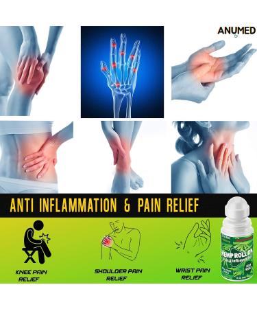 ANUMED Hemp Roll-On 4000mg Pain Relief with Arnica & Turmeric - 2 Pack (1oz) | Fast-Acting Maximum Strength Anti-Inflammatory Solution - Buy Online on GoSupps.com