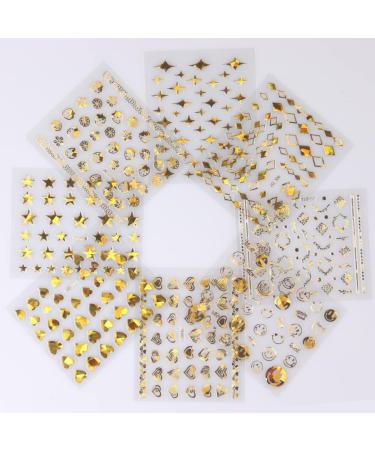 30-Piece Gold 3D Self-Adhesive Nail Stickers - Flower, Line, Lace, and Leaf Design | DIY Nail Art Decals for Acrylic Nails | Women's & Girls' Nail Supplies - Buy Online on GoSupps.com