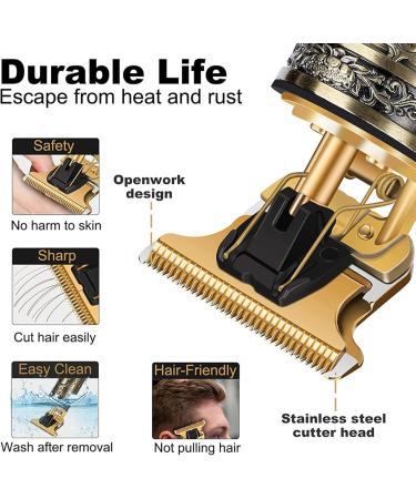 Men's Electric Hair Clippers with 4 Limit Combs - Precision Outliner Trimmer for Beard - USB Type-C Charging - Dragon Design - Buy Online on GoSupps.com