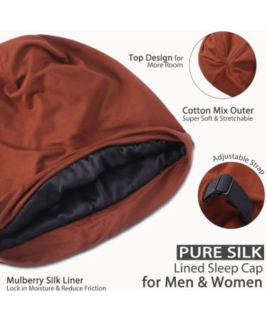 100% Mulberry Silk Lined Sleep Cap in Titian Red - Buy Online on GoSupps.com
