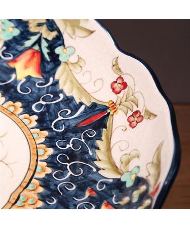 Fruit Bowl Salad Bowl Countertop Fruit Basket Classical Ceramic Fruit Bowl Living Room Dining Room High Feet Fruit Plate Dessert Candy Plate Fruit Bowl for Kitchen Counter (A) - Buy Online on GoSupps.com