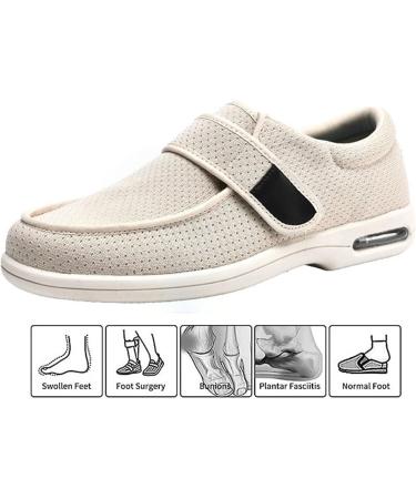 Diabetic Foot Shoes for Men | Pain Relief & Orthopedic Support | Adjustable Breathable Lightweight Footwear for Swollen Feet & Plantar Fasciitis - Black Gray - Buy Online on GoSupps.com