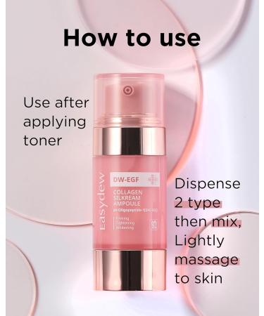 EASYDEW DW-EGF 55% Collagen Silkream Ampoule - Korean Facial Serum for Firmness & Elasticity - Age-Defying Skincare with EGF Peptides & Amino Acids - 1.86oz - Buy Online on GoSupps.com