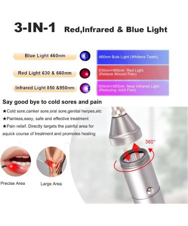 GYLRD Infrared Light Therapy Cold Sore Treatment Torch - 5 Wavelengths for Oral Herpes Relief and Skin Rejuvenation - Buy Online on GoSupps.com