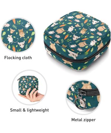 Small Pets Pattern Sanitary Napkin Storage Bag | Menstrual Cup Pouch | Nursing Pad Holder | Portable Period Bag for Women and Teen Girls | Multi-colored - Buy Online on GoSupps.com