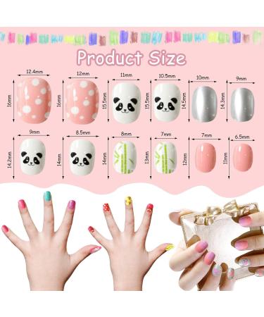 Kalolary 4 Boxes Children's Fingernails | Panda Bunny Pattern Press-On Nails Set with Glue - Perfect Gift for Girls - Buy Online on GoSupps.com