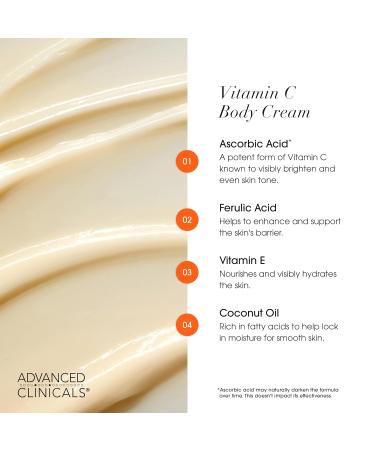 Advanced Clinicals Vitamin C Brightening Cream - 16oz Anti-Aging Cream for Dark Spots & Age Spots - Buy Online on GoSupps.com