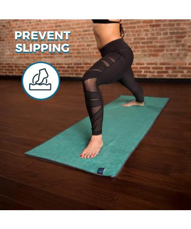 Youphoria Yoga Towel: Microfiber Non-Slip Mat Towel in Mint with Gray Stitching - Buy Online on GoSupps.com