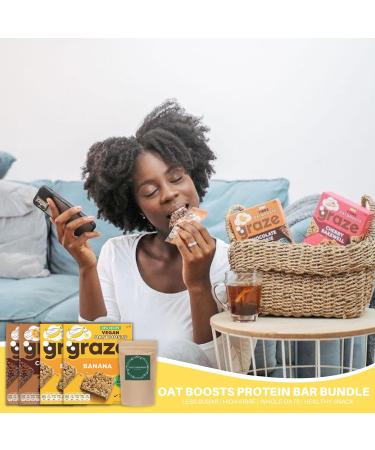 Graze Protein Oat Bars Healthy Snacks Whole Grain Oats Natural Flavours High Fibre Less Sugar (16 Snacks 4 Packs of 4 x 30g) - Buy Online on GoSupps.com