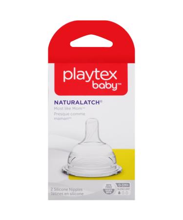 Playtex NaturaLatchNipple  Slow Flow  2-Count 2 Count (Pack of 1) Slow Flow