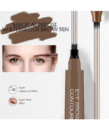 Brow Pencil | 4 Tipped Precise Brow Long-Lasting Eyebrow Makeup Waterproof Microblade Eyebrow Marker for Parties Daily Use Pochy Dark Brown - Buy Online on GoSupps.com
