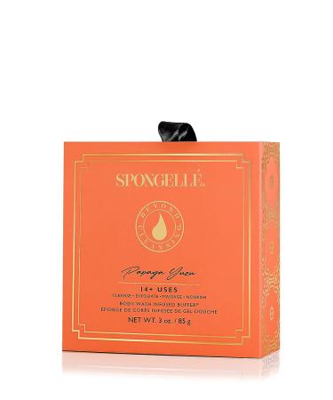 Spongell Boxed Flower Shower Gel Infused Body Buffer - Papaya Yuzu | Exfoliating Sponge - Buy Online on GoSupps.com