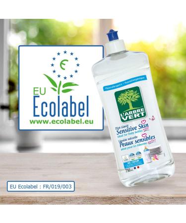 L Arbre Vert Hypoallergenic Dish Wash Liquid Soap - Eco Friendly with Plant Based Ingredients for Sensitive Skin Unscented - Buy Online on GoSupps.com