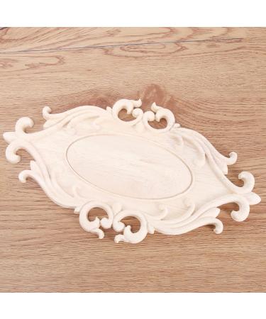 RORPOIR 1pc Unpainted Frames Decorative Appliques for Furniture Wood Onlays for Bed Flowers Carved - Buy Online on GoSupps.com
