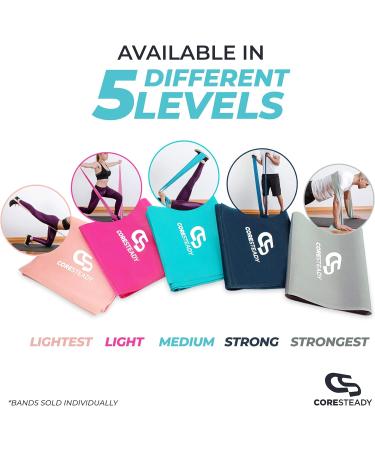 Coresteady Resistance Band Set - 3 Pack 2 Metre Exercise Bands for Men & Women - Build Strength, Flexibility, Muscle & Tone - Ideal for Fitness, Stretching, Pilates, Physio & Yoga - Includes Exercise Guide - Buy Online on GoSupps.com