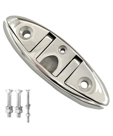 ISURE MARINE Boat Folding Cleat 6" Flip-up Heavy Dock Cleat Marine Grade 316 Stainless Steel 6inch