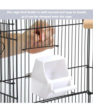 TYVOM 2PCS Poultry Drinker Bird Food Feeder for Cage Bird Waterer Feeder Cage Accessories for Parrots Cockatiel Pigeon Sparrow Bird Cage Bowl(White) - Buy Online on GoSupps.com