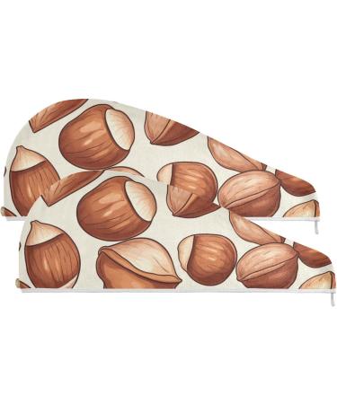 Chinese Chestnut Hair Towel 2 Pack - Super Absorbent Quick Dry Hair Turbans for Women & Girls | Perfect Hair Drying Solution - Buy Online on GoSupps.com