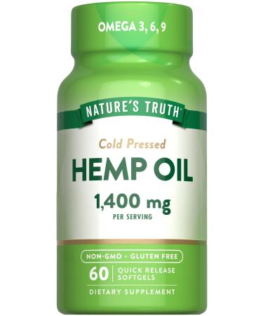 Nature's Truth Hemp Oil Softgels | 1400mg | 60 Count | Omega 3 6 9 | Cold Pressed | Non-GMO & Gluten Free Supplement