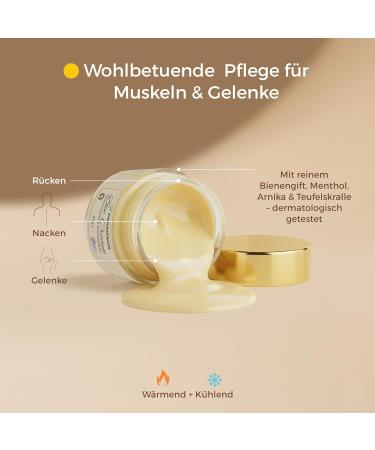 Bienengiftsalbe mit Bienengift Mit Shea Butter Menthol & Pflanzenextrakten (Arnika Teufelskralle Rosskastanie) Nat rliche Pflege & Entspannung Premium Bee Cream 100 ml - Buy Online on GoSupps.com