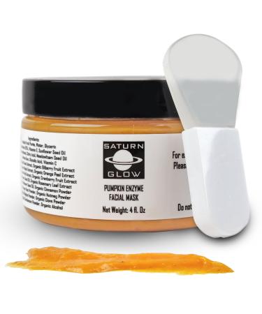 Pumpkin Enzyme Face Mask Vegan Exfoliating Facial Mask Anti Aging Facial Treatment Moisturizing & Hydrating Skincare Glycolic Acid Enzymatic Dermal Resurfacer (4oz 1 Applicator)