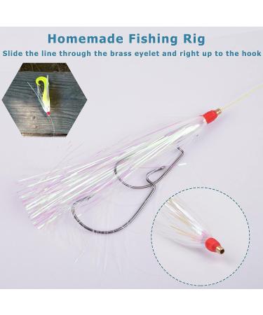 Fishing Mylar Flash Teaser Tail - 12pcs White Saltwater Bucktail Teaser for Teasers, Plugs, Fluke Rigs - Buy Online on GoSupps.com