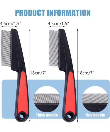 Monsully 2 Pcs Flea Comb for Dogs Cats Pet Professional Lice Comb Dust Comb Flea Comb Coarse & Fine Teeth Nit Comb Stainless Steel Lice Flea Comb - Buy Online on GoSupps.com