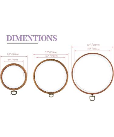 Piutouyar 3 Piece Round Embroidery Hoop Set - Imitated Wood Display Frames for Art, Craft, Sewing - Circle Cross Stitch Hoop Rings - Hanging Ornaments Decor - 4, 6.7, 8.4 Inches - Buy Online on GoSupps.com