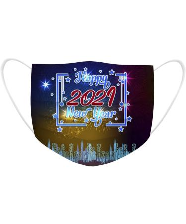 10PCS Disposable Face_Mask 2021 Happy New Year Printed Face_Masks 3 Layer Disposable Face_Masks with Nose Clip and Ear Loops 2021 Happy New Year Funny Cover_Mask - Buy Online on GoSupps.com
