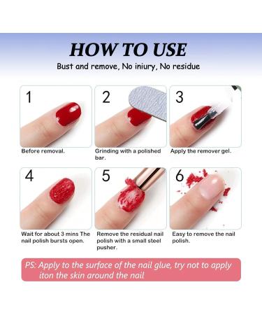 KAIYOCA Gel Nail Polish Remover 15ml with Cuticle Pusher and Nail Polish Scraper Professional Gel Remover for Nails Non-Irritating Easily & Quickly Nail Polish Remove in 3-5 Minutes 15ml kit- A - Buy Online on GoSupps.com