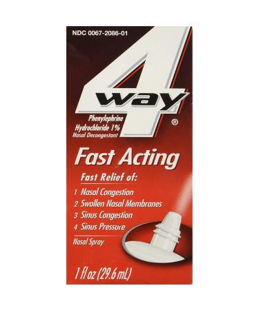 4 Way Fast Acting Nasal Spray - 1 oz, Pack of 6 1 Fl Oz (Pack of 6)