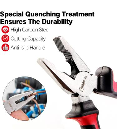 Sharp-tec UK Professional 3Pcs Pliers Set - 8 Wire Cutters, Long Nose, Combination Pliers - Buy Online on GoSupps.com