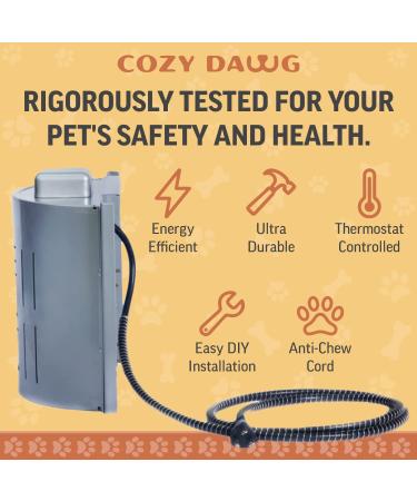 CozyDawg Dog House Heater: Outdoor Pet Heater for Efficient and Cozy Heating | DIY Installation, Thermostat Controlled, Anti Chew Cord - Buy Online on GoSupps.com