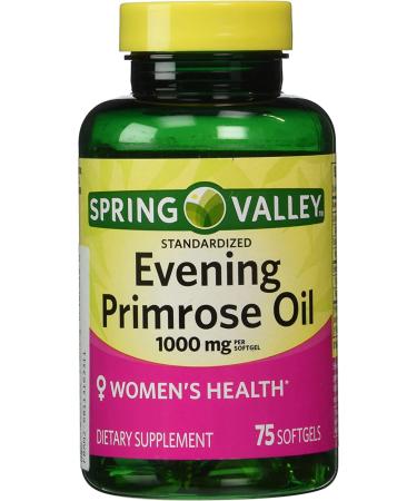4 TOP CARE Evening Primrose Oil Women's Health Dietary Supplement Softgels 1000 mg 75 Count