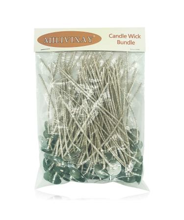 MILIVIXAY 100pcs Wooden Candle Wick Holders, Candle Wicks