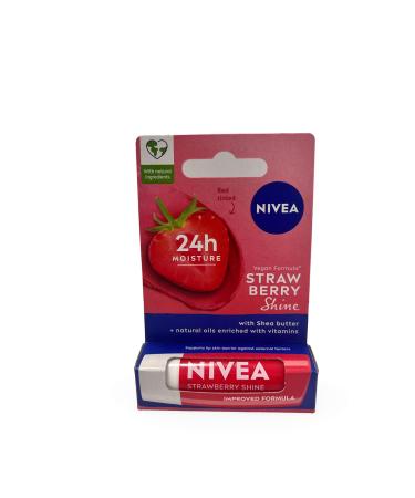 Beiersdorf Nivea Strawberry Shine Moisturizing lipstick with shea butter nourishing oils and vitamins 48 g