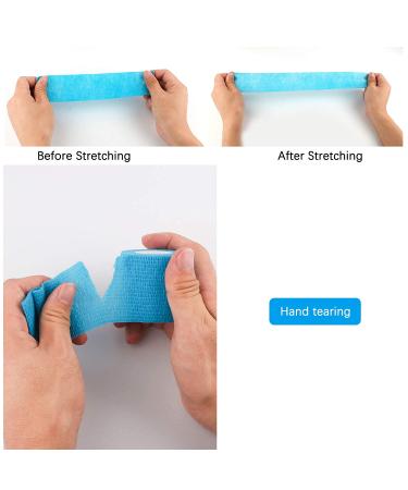 Mooerca 12 Pack Self Adherent Cohesive Wrap Bandages 2 x 5 Yards - Rainbow | Elastic Self Adhesive Tape for Sports Injuries - Wrist, Ankle & First Aid - Buy Online on GoSupps.com